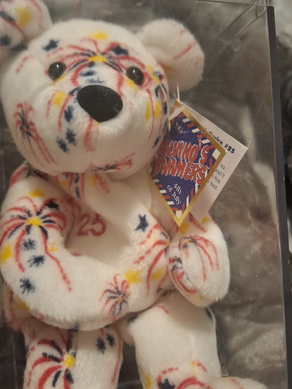 99'Salvinos Bammers* Mark McGwire #25***White Fireworks Pattern Collectible Bear - Picture 3 of 6